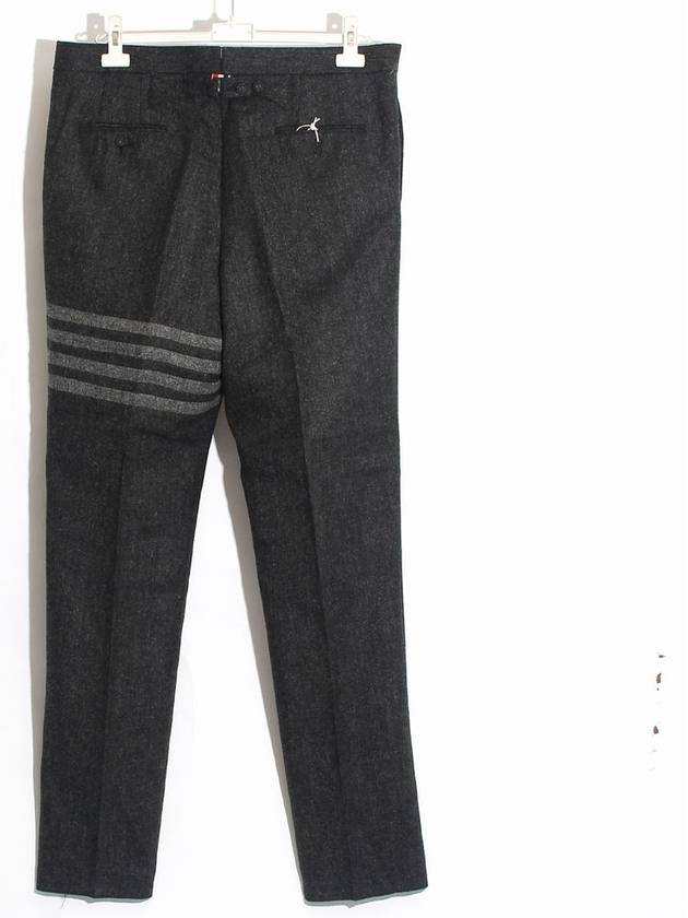 Donegal Tweed Low Rise 4 Bar Backstrap Straight Pants Grey - THOM BROWNE - BALAAN 3