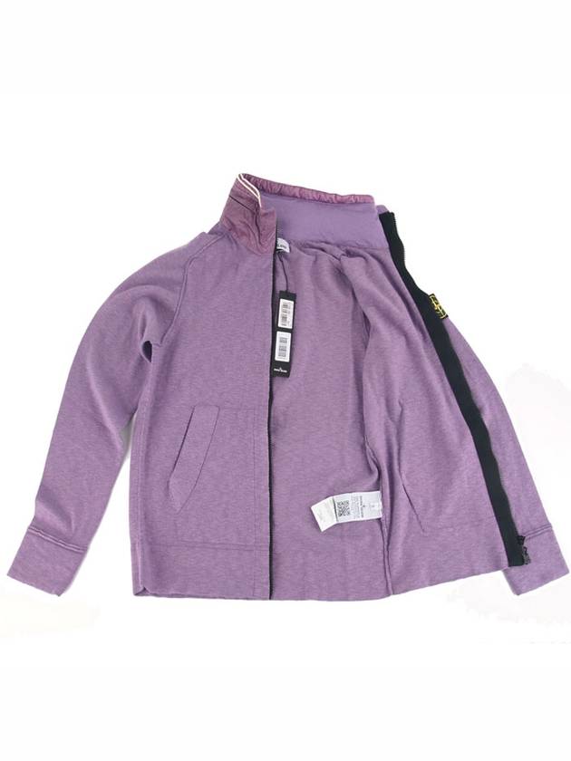 Men's High Neck Zip Up Hoodie Jacket Purple - STONE ISLAND - BALAAN 5