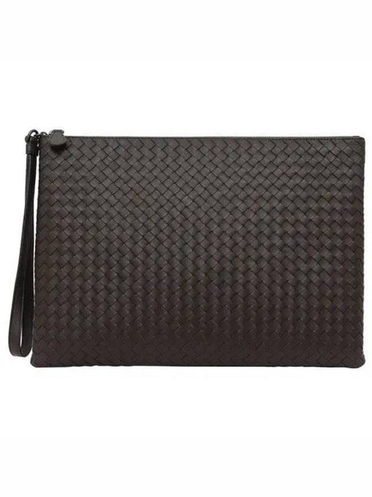 Intrecciato Strap Clutch Bag Espresso - BOTTEGA VENETA - BALAAN 2