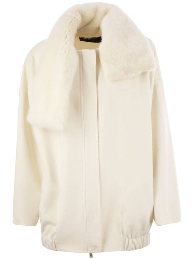 Cashmere caban with fur collar - FABIANA FILIPPI - BALAAN 1