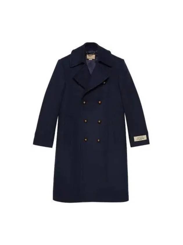 Felt Wool Double Coat Dark Navy - GUCCI - BALAAN 2