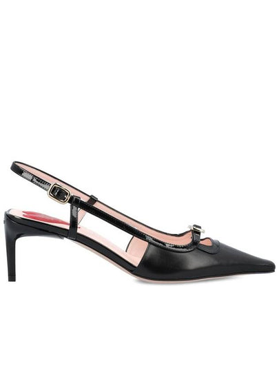 Viv' Canard Metal Mini Buckle Slingback Heel Black - ROGER VIVIER - BALAAN 2