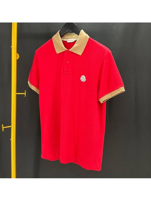 Short sleeve collared t shirt red M size - MONCLER - BALAAN 3