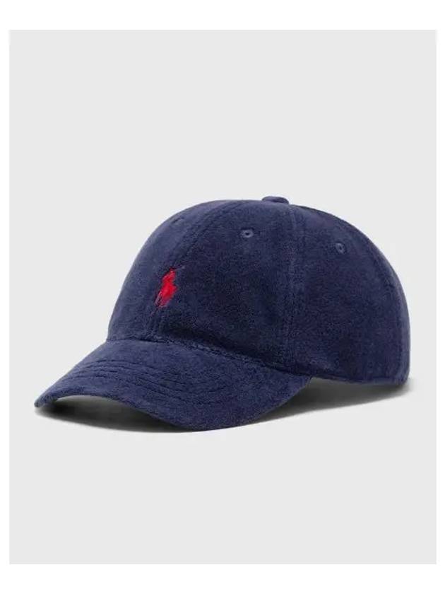 Pony Logo Cotton Terry Ball Cap Navy - POLO RALPH LAUREN - BALAAN 2