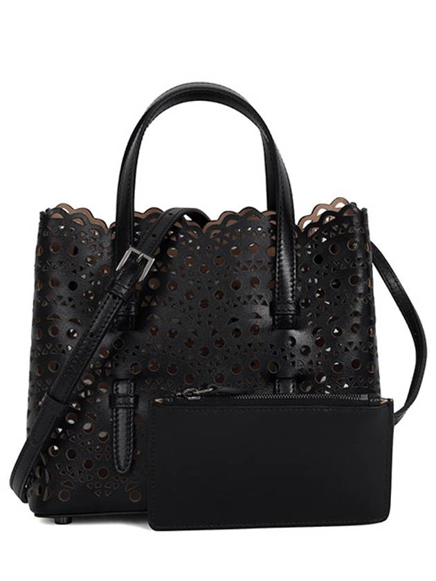 Mina 20 Vienne Wave Lux Calfskin Tote Bag Black - ALAIA - BALAAN 2