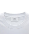 Small Heart Logo Boxy Fit Short Sleeve T-Shirt White - AMI - BALAAN 4