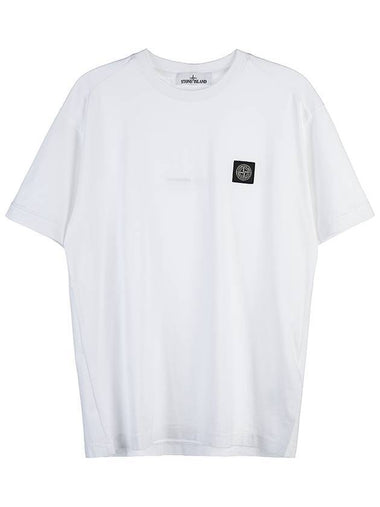 Logo Patch Short Sleeve T-Shirt White - STONE ISLAND - BALAAN 1