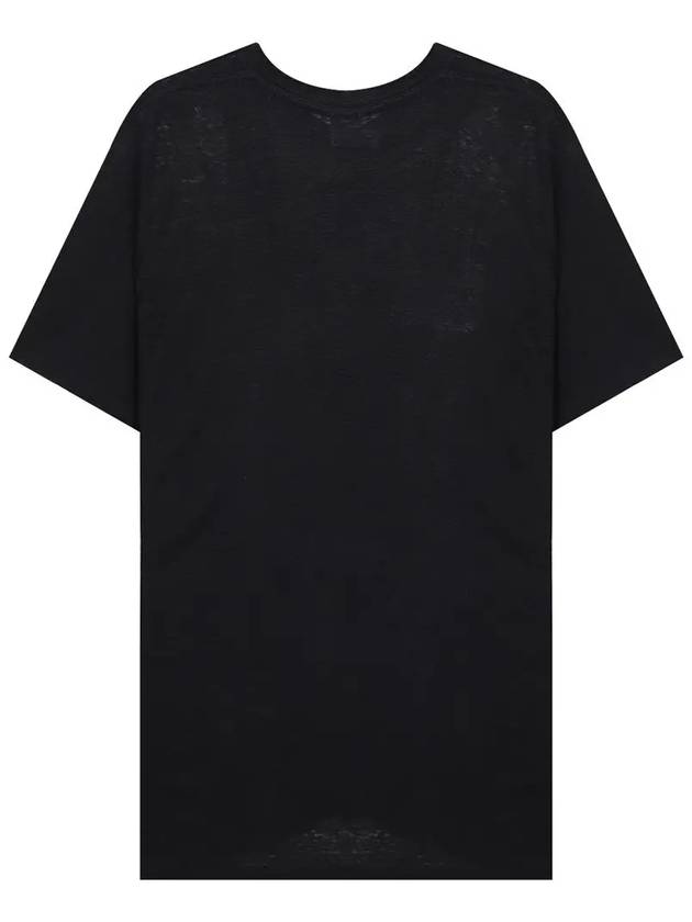 Karman Logo Print Linen Short Sleeve T-Shirt Black - ISABEL MARANT - BALAAN 4