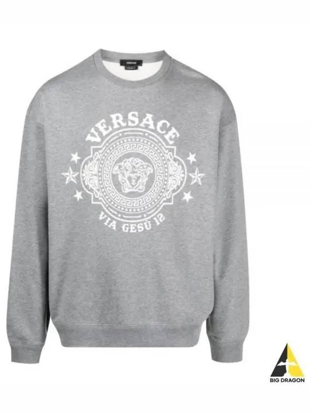 Medusa Badge Print Sweatshirt Grey - VERSACE - BALAAN 2