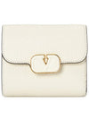 Women's V Logo Half Wallet White - VALENTINO - BALAAN 2