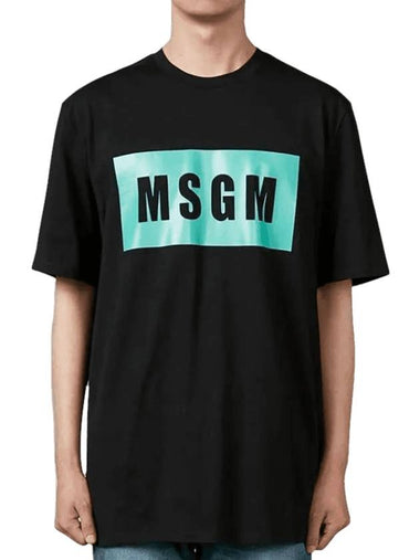 Box Logo Short Sleeve T-Shirt Mint Black - MSGM - BALAAN 1