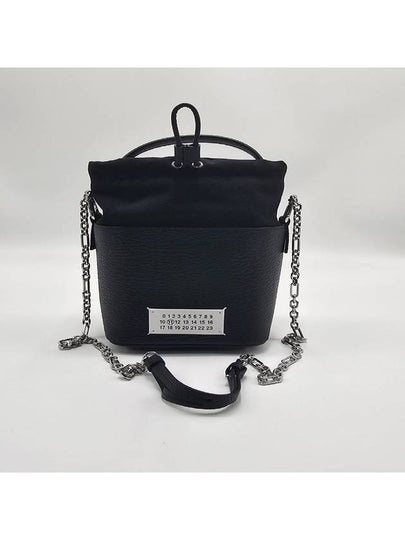 5AC Number Logo Texture Leather Bucket Bag Black - MAISON MARGIELA - BALAAN 2