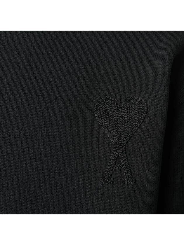 Men's Heart Embroidered Logo Sweatshirt Black - AMI - BALAAN 5