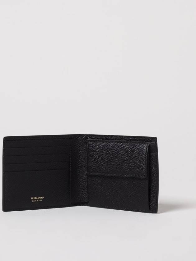 Gancini Plaque Half Wallet Black - SALVATORE FERRAGAMO - BALAAN 3