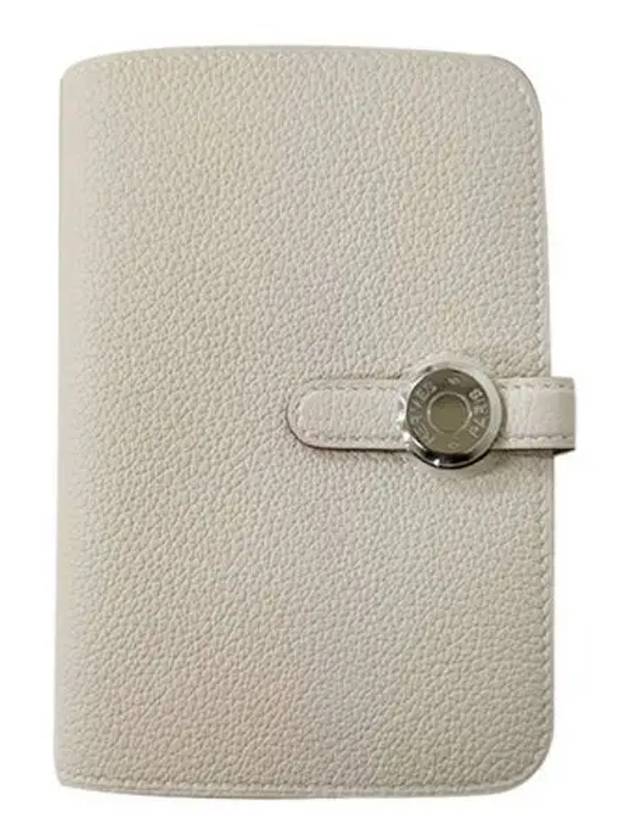 H043072CK 10 Dogon Compact Half Wallet Beige TEO 270590 - HERMES - BALAAN 1