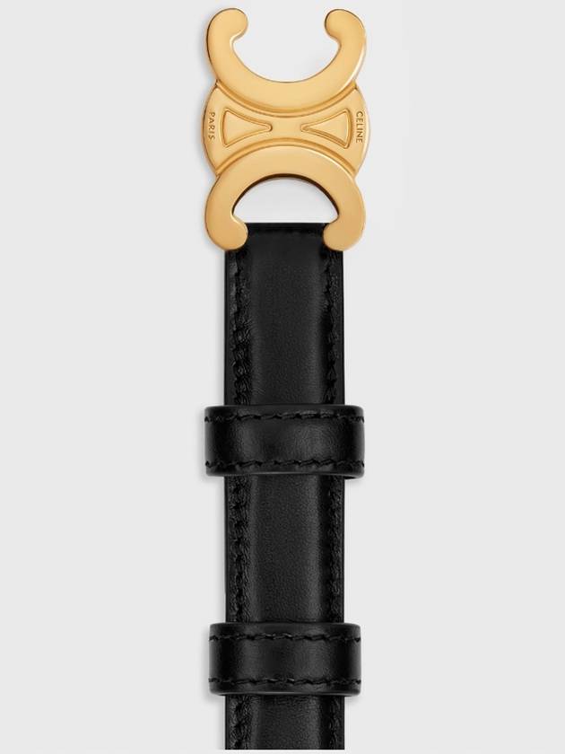 Triomphe Small Taurillon Leather Belt Black - CELINE - BALAAN 3