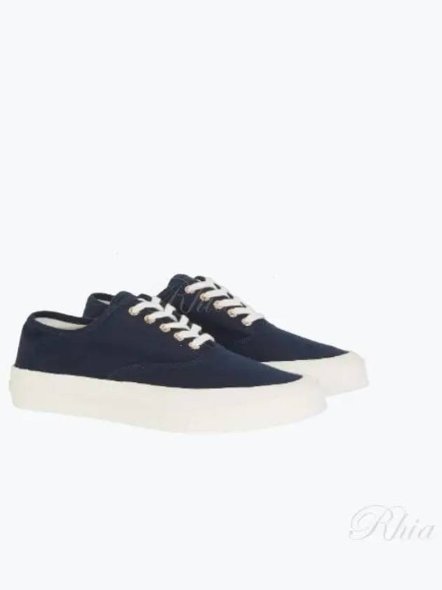 Lace Up Canvas Cotton Low Top Sneakers Navy - MAISON KITSUNE - BALAAN 2