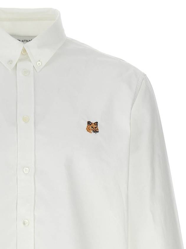 Mini Fox Head Classic BD Long Sleeve Shirt White - MAISON KITSUNE - BALAAN 4