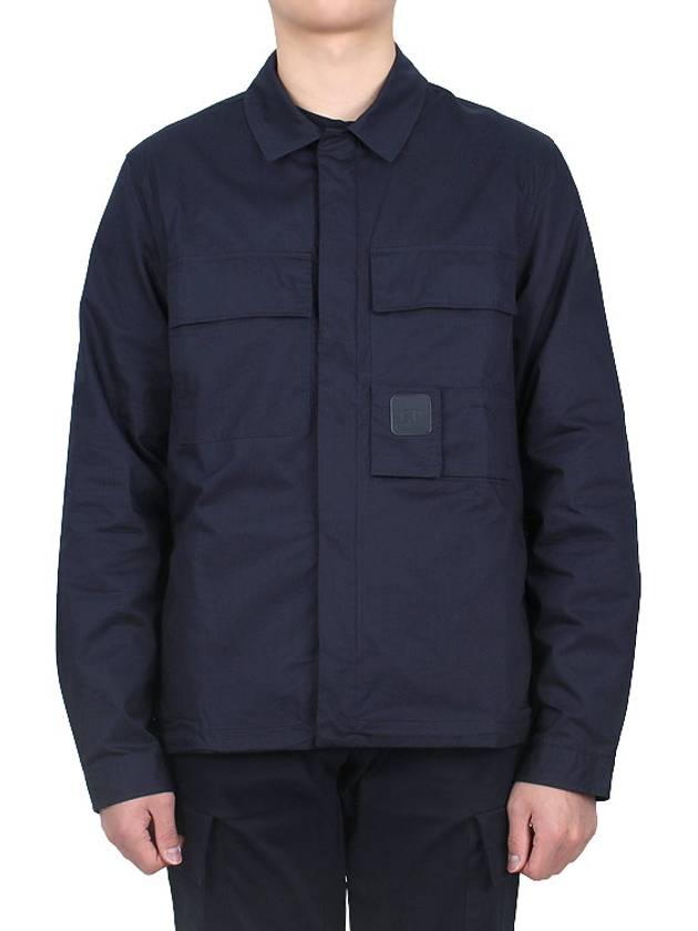 Metropolis Series Gabardine Pocket Long Sleeve Shirt Navy - CP COMPANY - BALAAN 3