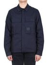 Men's Gabardine Shirt Zip Up Jacket Navy - CP COMPANY - BALAAN 3