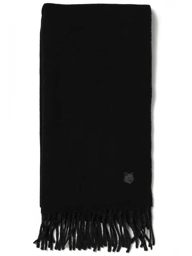 Bold Fox Head Patch Muffler Black Charcoal - MAISON KITSUNE - BALAAN 3