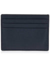 Gold TF Logo Leather Card Wallet Navy - TOM FORD - BALAAN.