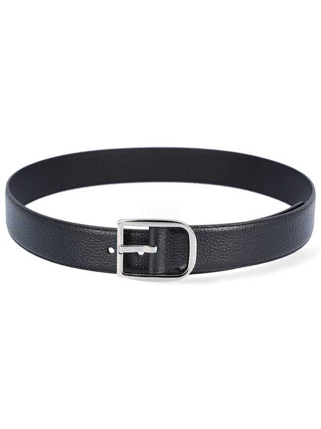 Men's Buckle Leather Belt Black - GUCCI - BALAAN 2