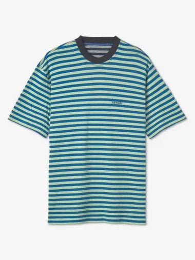 Classic Small Logo Print Reversible Stripe Short Sleeve T Shirt Blue Green MRTWXTOP005JER006BGS - SUNNEI - BALAAN 1