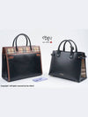 Medium Leather Vintage Check Title Tote Bag Black - BURBERRY - BALAAN 4