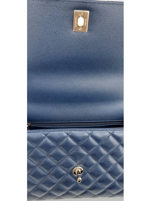 Coco Handle Caviar Medium Tote Bag Navy - CHANEL - BALAAN 10