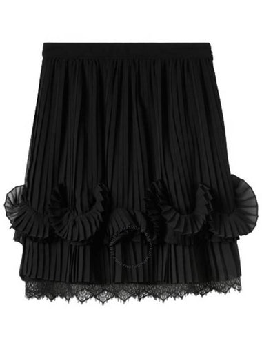 Burberry Pleated Lace Trim Skirt Brand Size 10 US Size 8 - BURBERRY - BALAAN 1