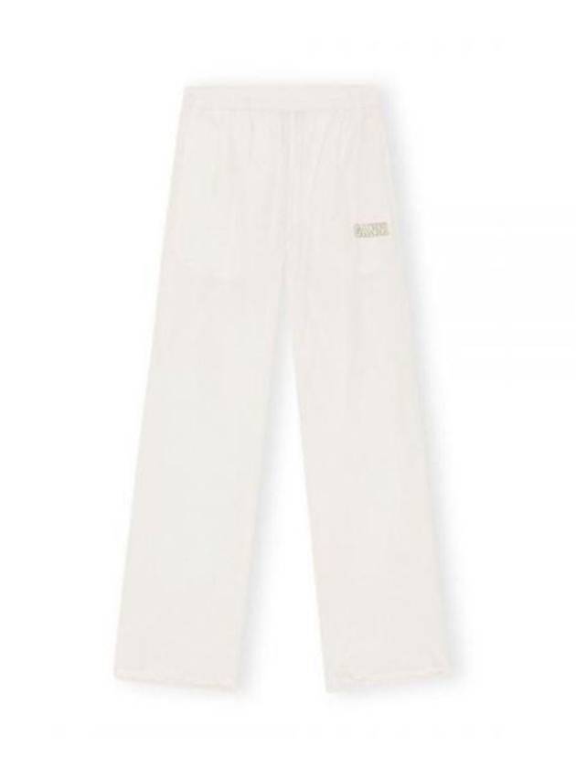 Logo Print Wide Pants White - GANNI - BALAAN 2