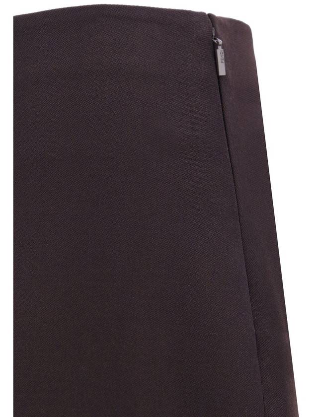 Grand de Poudre Wool Pencil Skirt Burgundy - FENDI - BALAAN 4