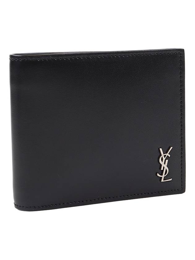 Tiny Cassandre East West Wallet in Matte Leather Black - SAINT LAURENT - BALAAN 4