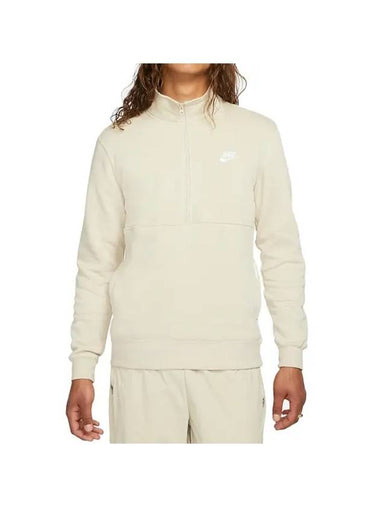 Sportswear Club Brushed Half Zip Up Sweatshirt Rattan - NIKE - BALAAN 1