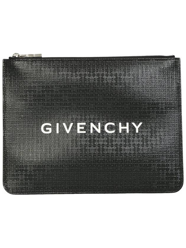 4G logo print leather clutch bag black - GIVENCHY - BALAAN.