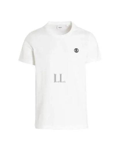 Embroidered Monogram Organic Cotton Short Sleeve T-Shirt White B0651081898 - BURBERRY - BALAAN 2