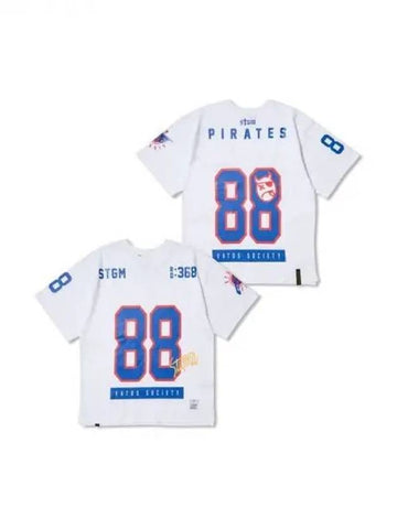 88 Football Oversized Short Sleeves T Shirts White - STIGMA - BALAAN 1