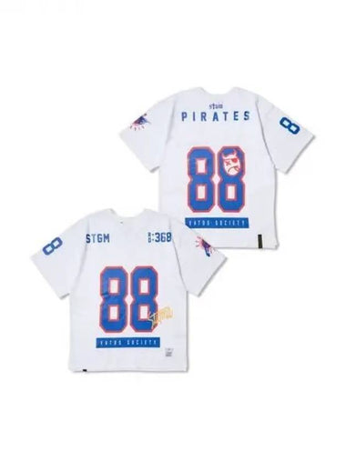 88 Football Oversized Short Sleeves T Shirts White - STIGMA - BALAAN 1