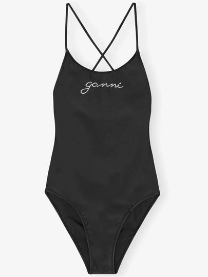 Tie String One-Piece Swimsuit Black - GANNI - BALAAN 2