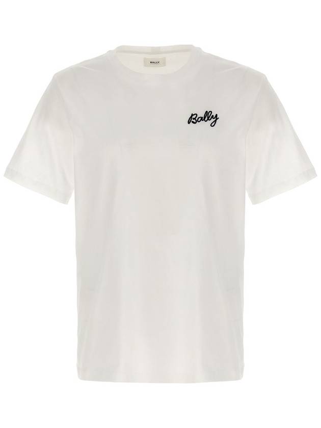 Embroidered Logo Short Sleeve T-Shirt White - BALLY - BALAAN 2