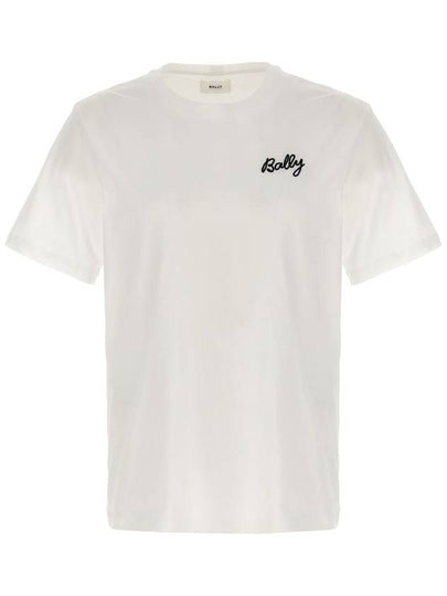 Embroidered Logo Short Sleeve T-Shirt White - BALLY - BALAAN 2