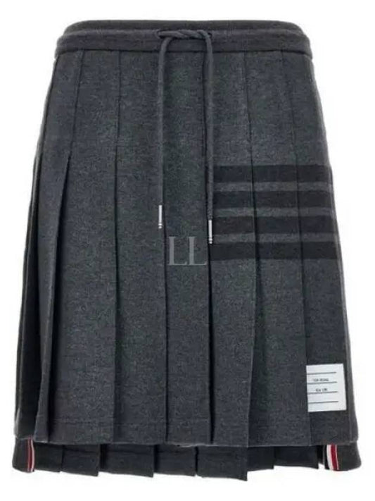 double face knit 4 bar mini pleated skirt dark Grey - THOM BROWNE - BALAAN 2