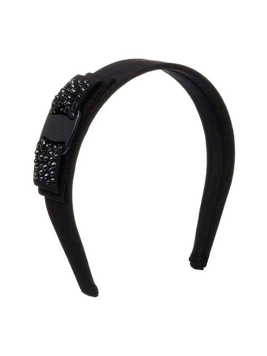 Vara Bow Swarovski Hairband Black - SALVATORE FERRAGAMO - BALAAN 1