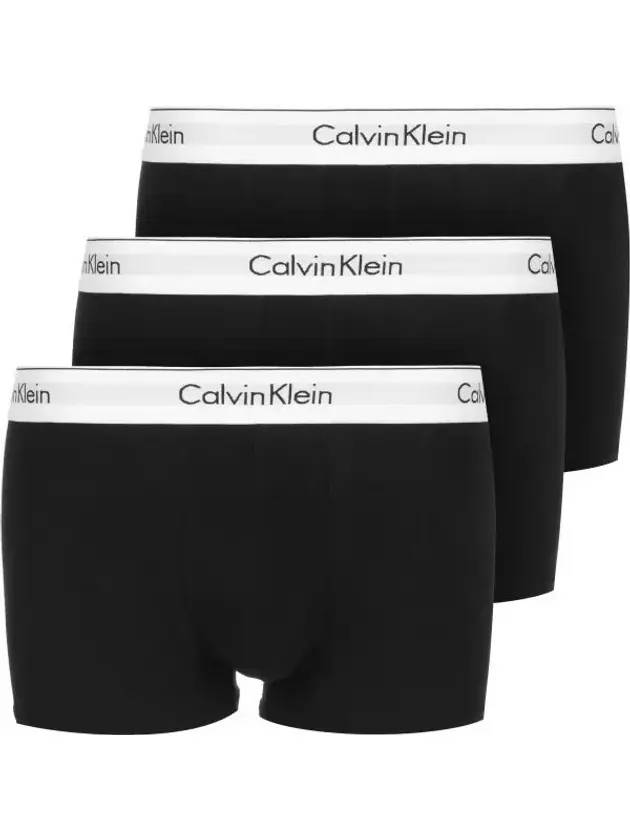 Men's Logo Stretch Drawn Cotton 3 Pack Briefs Black - CALVIN KLEIN - BALAAN 1