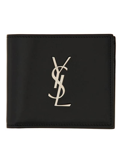 Cassandre East West Monogram Smooth Leather Wallet Black - SAINT LAURENT - BALAAN 2