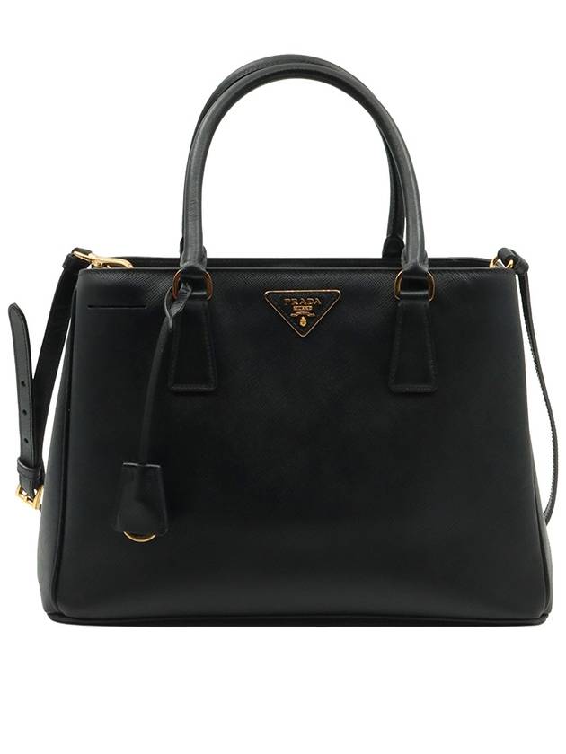 Black Saffiano Lux Gold Triangle Logo 2WAY BN1874 - PRADA - BALAAN 1