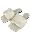 Women's Lido Leather Slippers White - BOTTEGA VENETA - BALAAN 2