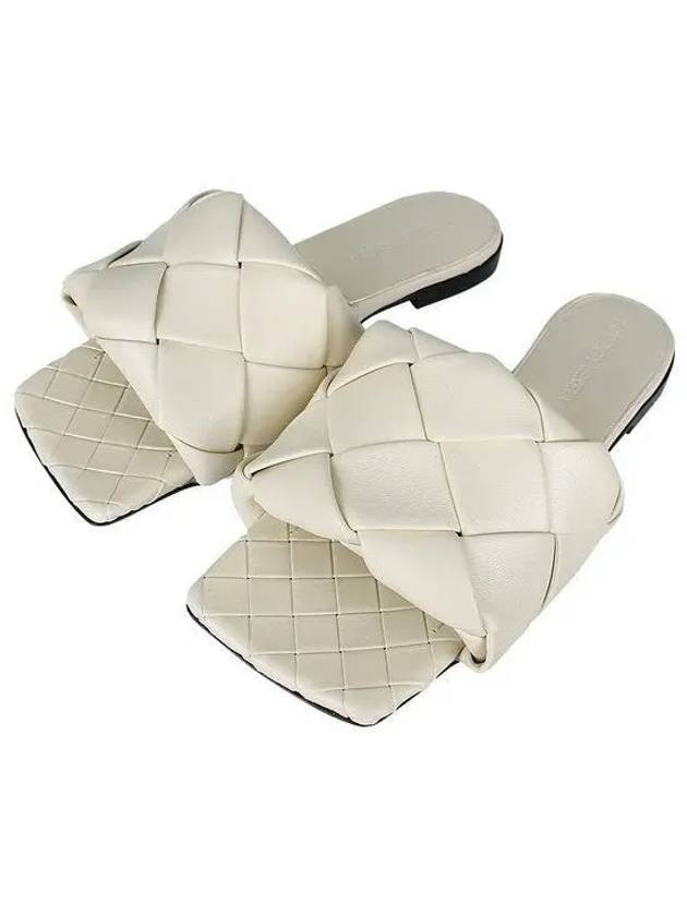 WoMen's Lido Leather Slippers White - BOTTEGA VENETA - BALAAN 2