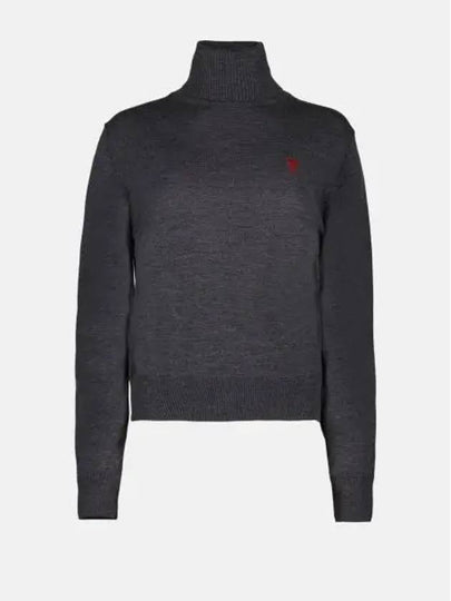 De Coeur Wool Turtleneck Heather Grey - AMI - BALAAN 2